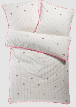 Parure de lit en linon avec pompons