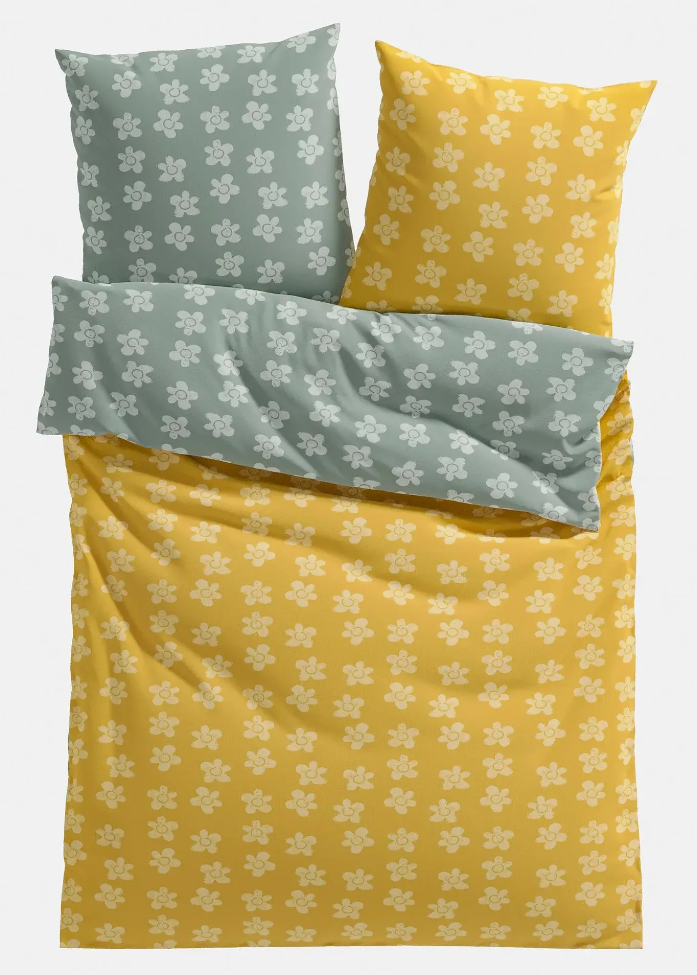 Parure de lit réversible en coton mélangé