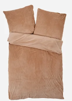 Parure de lit réversible et côtelée toucher cachemire