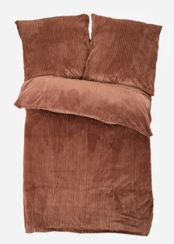 Parure de lit réversible et côtelée toucher cachemire