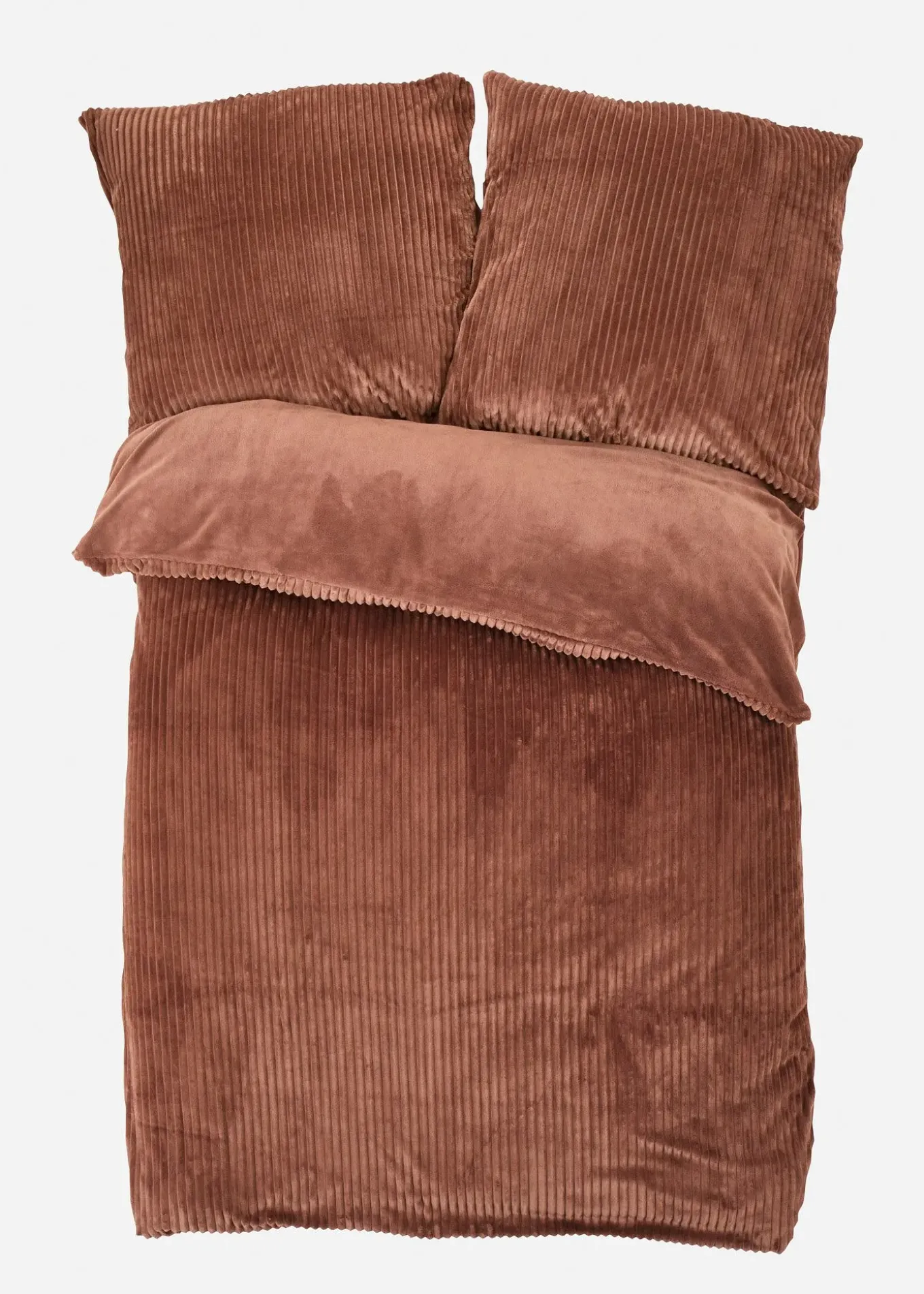 Parure de lit réversible et côtelée toucher cachemire