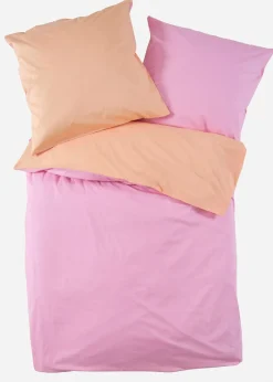 Parure de lit réversible en percale unie