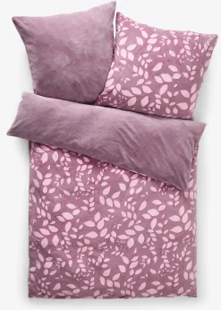 Parure de lit réversible toucher cachemire, motif floral