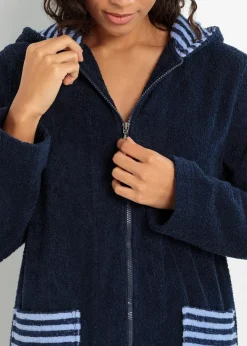 Peignoir de bain zippé en éponge