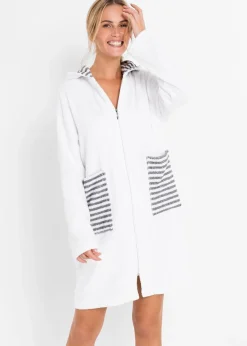 Peignoir de bain zippé en éponge