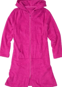 Peignoir en éponge de coton avec fermeture zippée