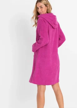 Peignoir en éponge de coton avec fermeture zippée