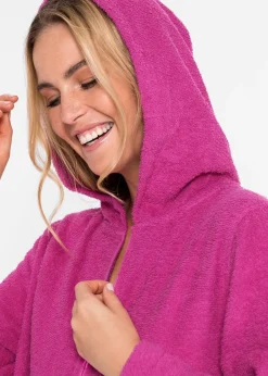 Peignoir en éponge de coton avec fermeture zippée