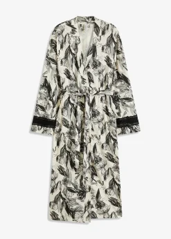 Peignoir kimono doux en viscose mélangée