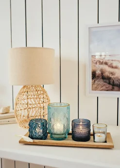 Plateau bougeoir avec 4 bougies chauffe-plat