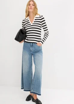 Polo côtelé à manches longues