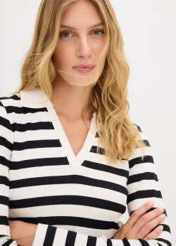 Polo côtelé à manches longues