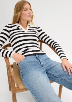 Polo côtelé à manches longues