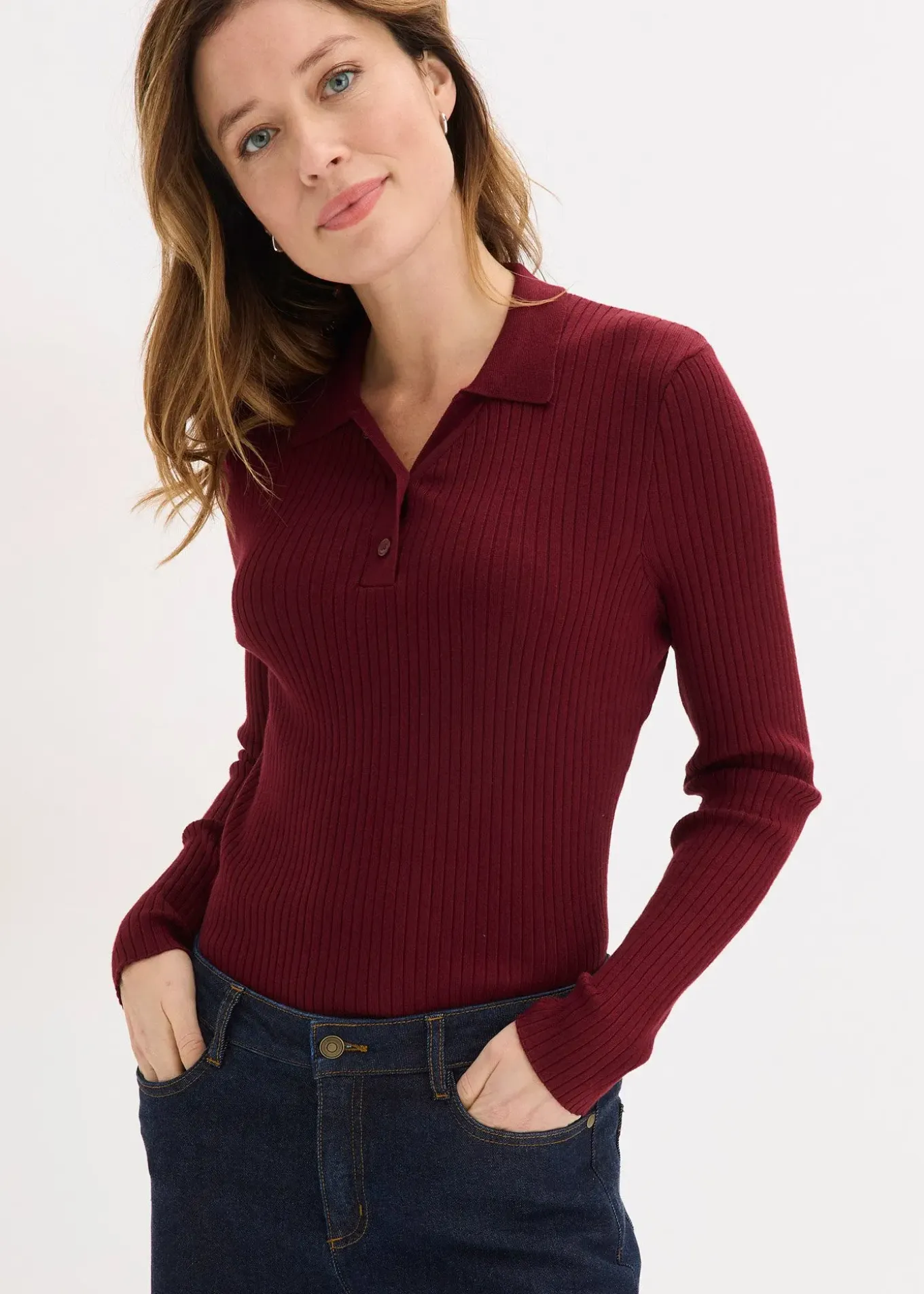 Polo en fine maille à boutons