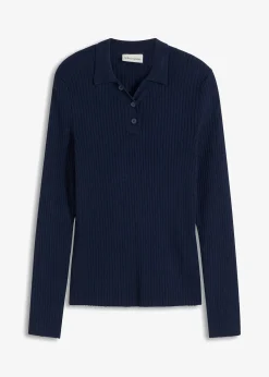 Polo en fine maille à boutons