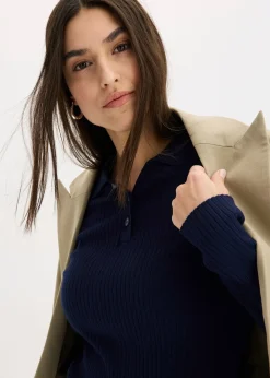 Polo en fine maille à boutons