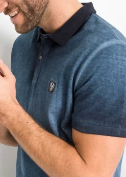 Polo en maille piquée à l’aspect délavé