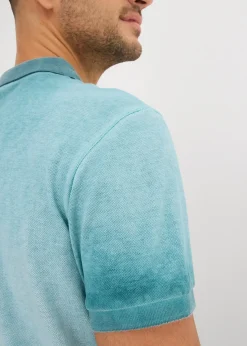 Polo en maille piquée à l’aspect délavé