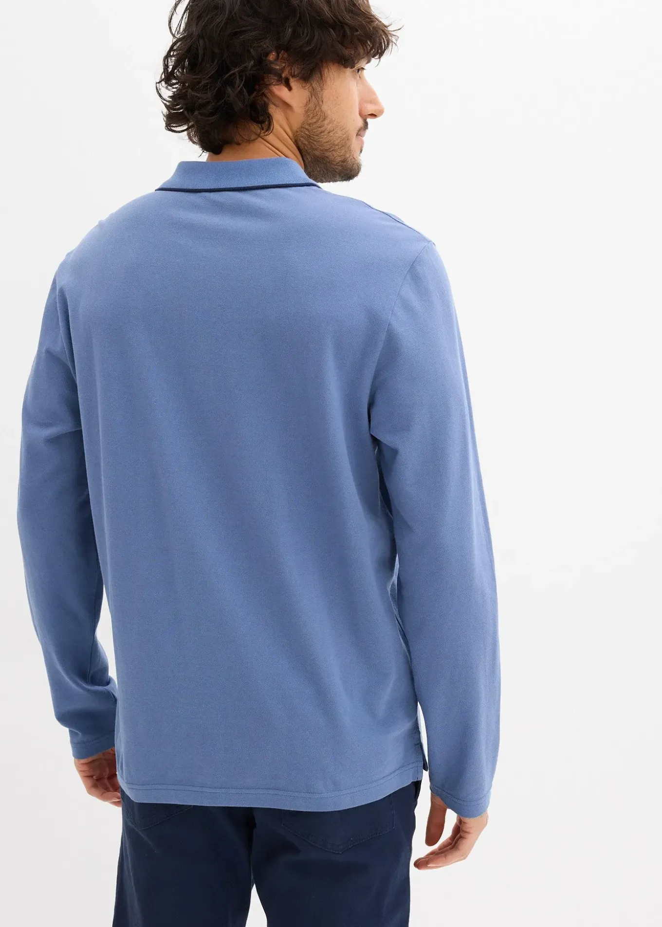 Polo manches longues classique avec détails contrastants, regular