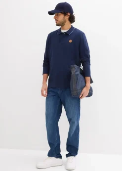 Polo manches longues classique avec détails contrastants, regular