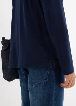 Polo manches longues classique avec détails contrastants, regular