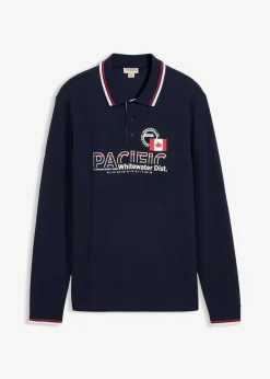 Polo manches longues en maille piquée 100% coton