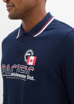 Polo manches longues en maille piquée 100% coton