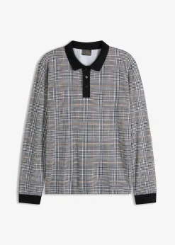 Polo manches longues en maille piquée 100% coton