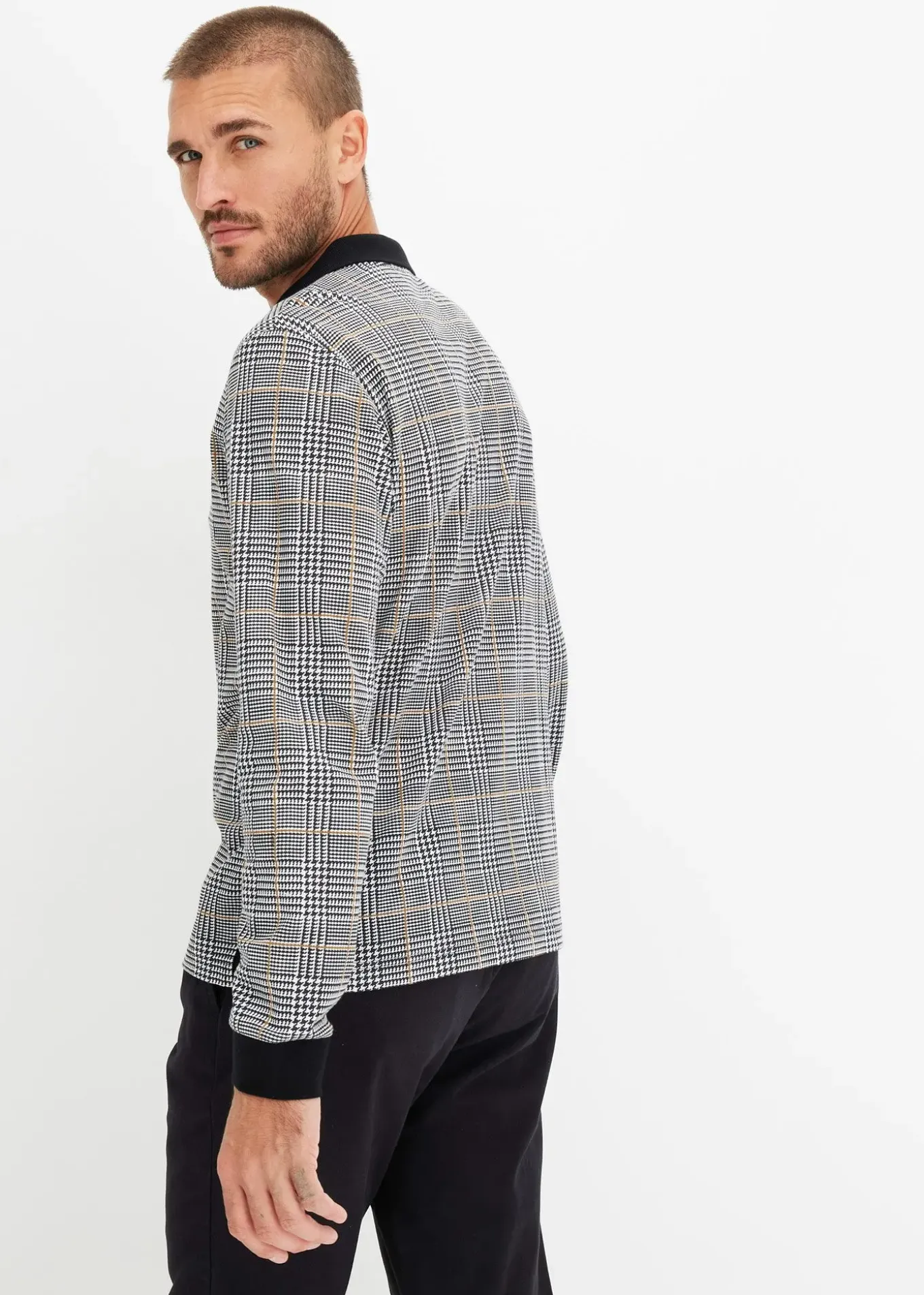 Polo manches longues en maille piquée 100% coton