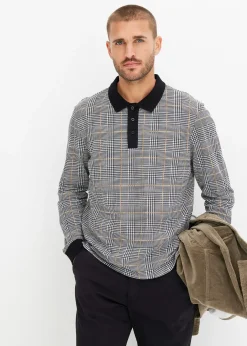 Polo manches longues en maille piquée 100% coton