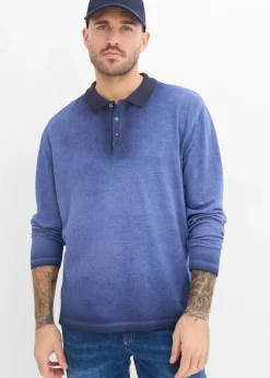 Polo manches longues en maille piquée robuste