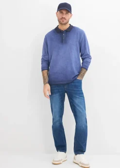 Polo manches longues en maille piquée robuste