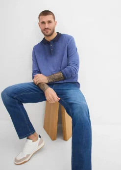 Polo manches longues en maille piquée robuste