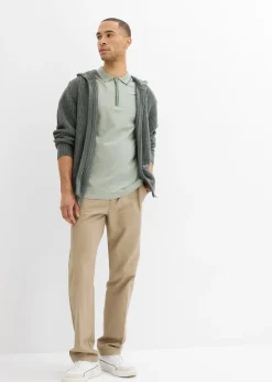 Polo zippé en maille piquée 100% coton