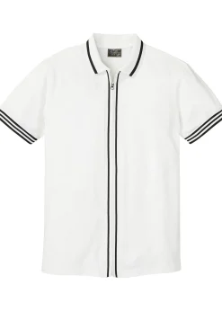 Polo zippé en maille piquée 100% coton