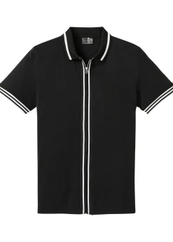 Polo zippé en maille piquée 100% coton