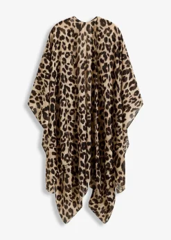 Poncho à motif léopard