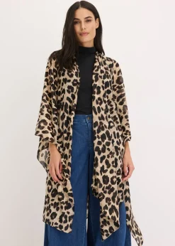 Poncho à motif léopard