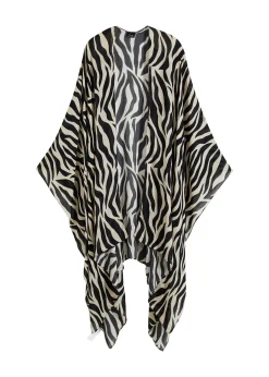 Poncho à motif zèbre