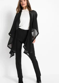 Poncho-écharpe avec détail en satin