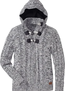 Pull à capuche en grosse maille de coton mélangé