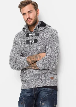 Pull à capuche en grosse maille de coton mélangé