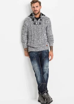 Pull à capuche en grosse maille de coton mélangé