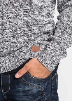 Pull à capuche en grosse maille de coton mélangé