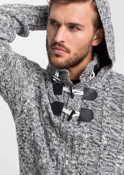 Pull à capuche en grosse maille de coton mélangé