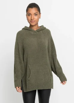 Pull à capuche en maille peluche