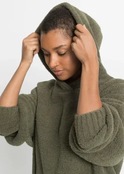 Pull à capuche en maille peluche