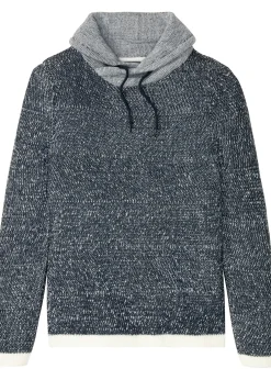 Pull à col châle et détails contrastants