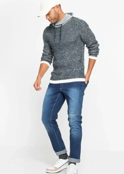 Pull à col châle et détails contrastants