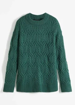 Pull à col rond avec motif torsadé